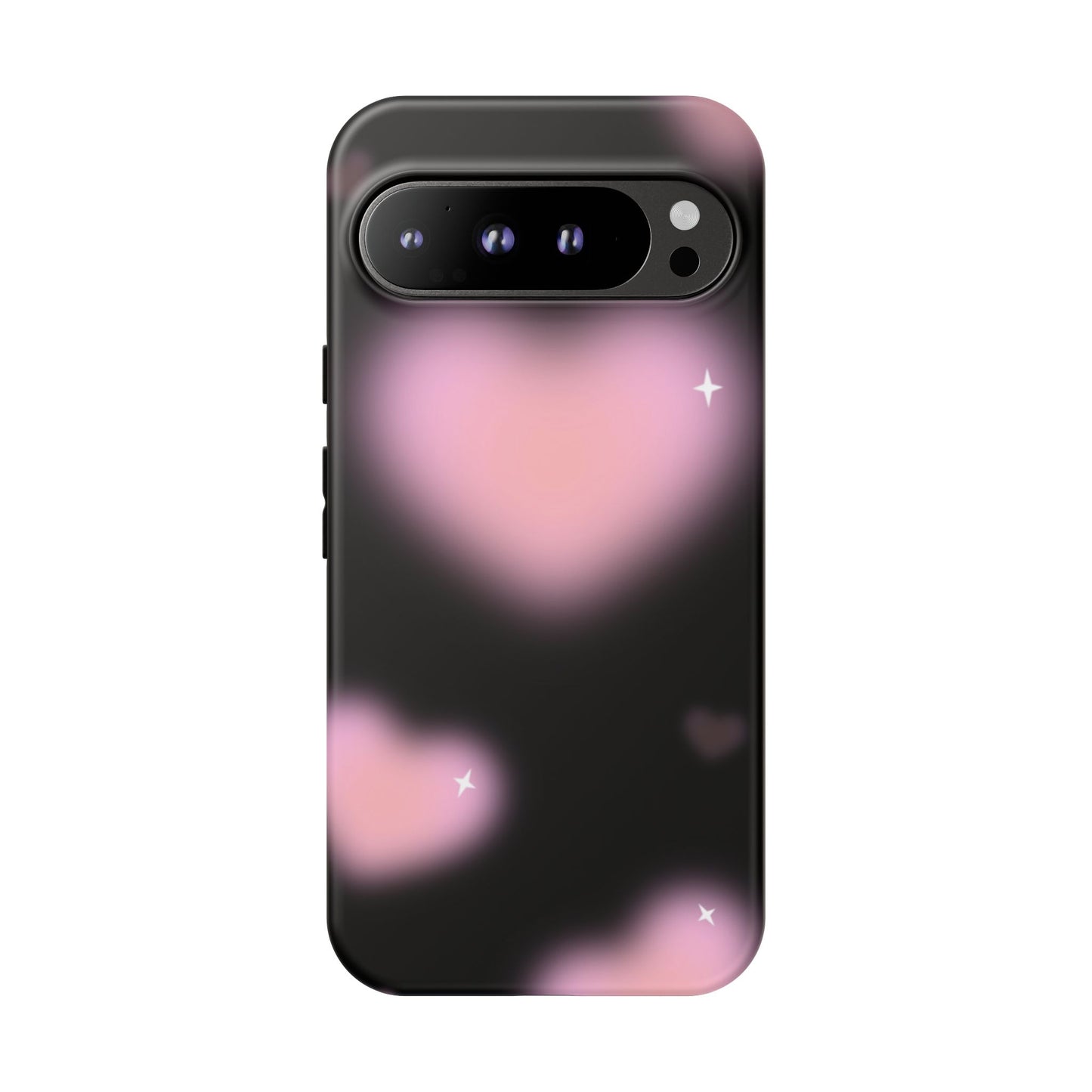 Black and Pink Blurry Heart Phone Case