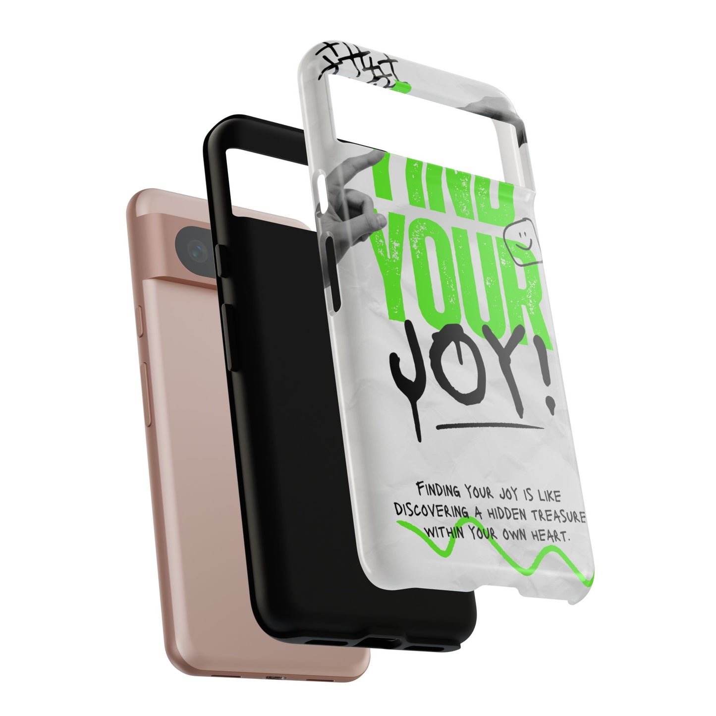 White Green Grunge Find Your Joy Phone Case