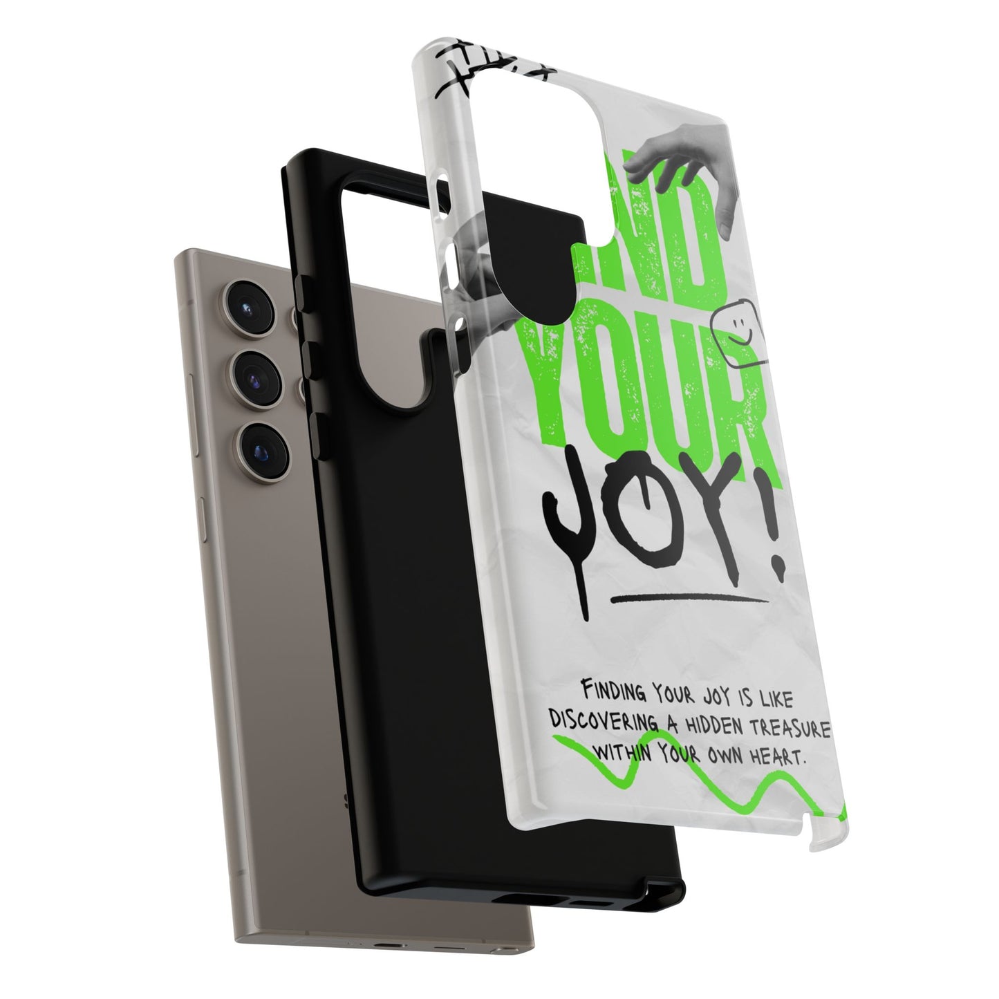 White Green Grunge Find Your Joy Phone Case