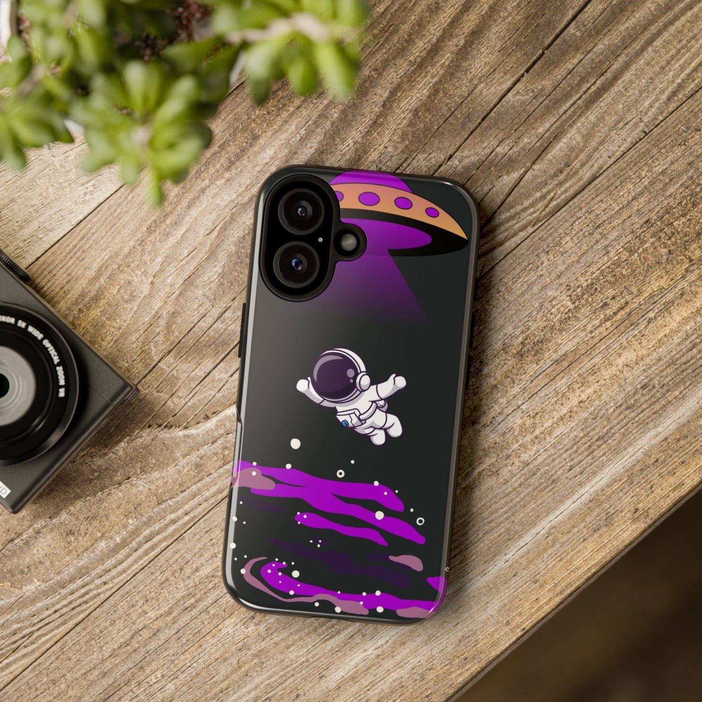Black and Purple Minimalist Modern Space Phone Case