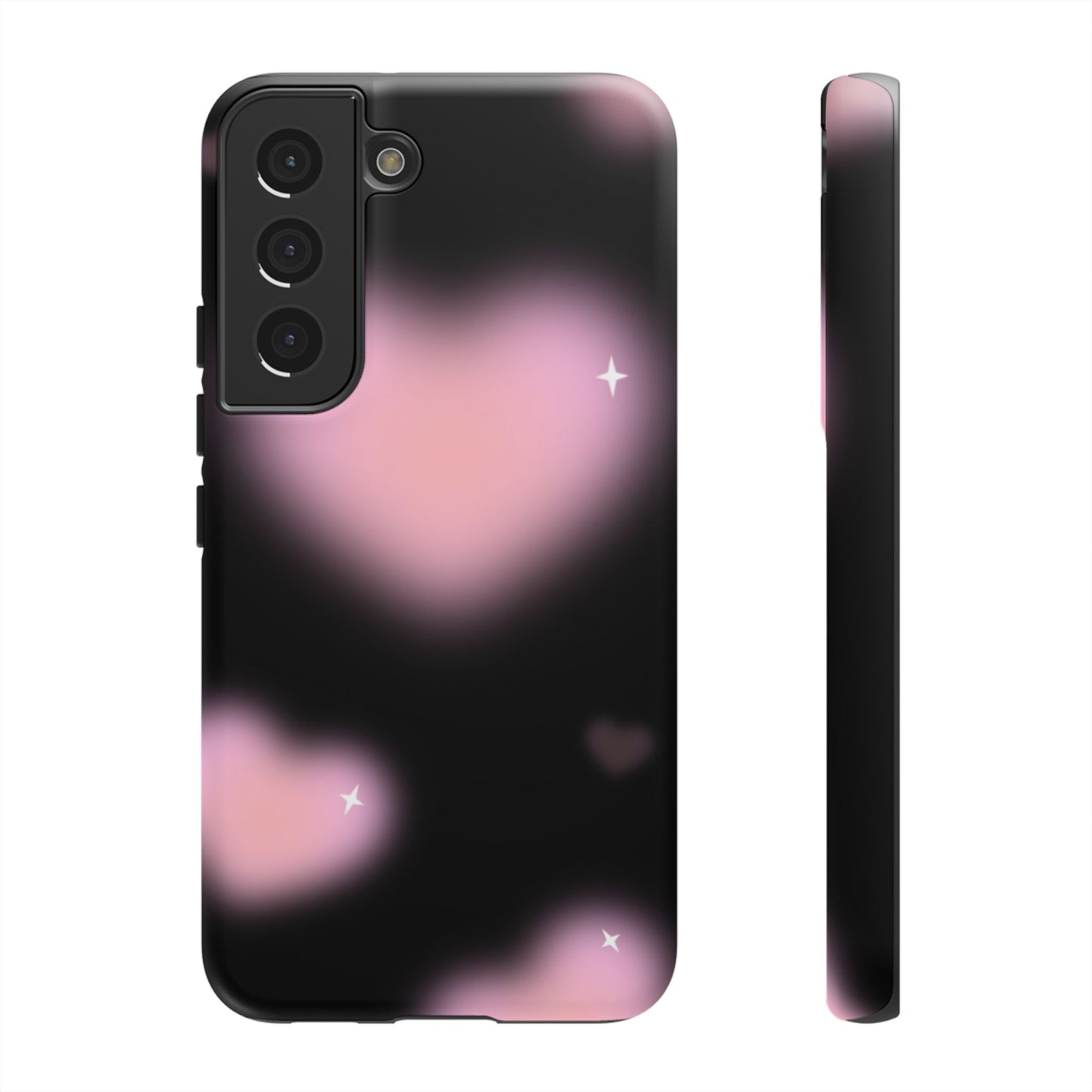 Black and Pink Blurry Heart Phone Case