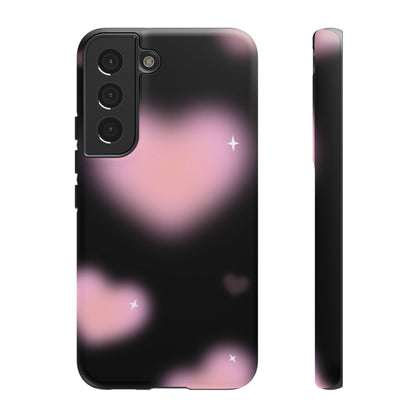 Black and Pink Blurry Heart Phone Case