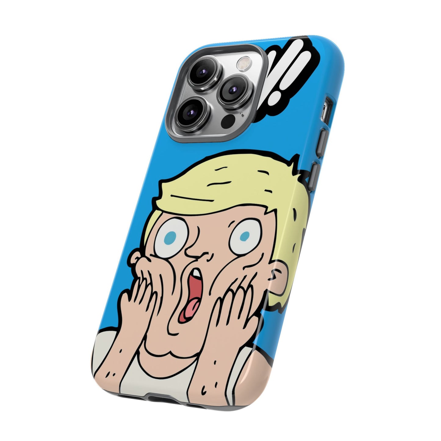 Blue Illustrated Shocked Man Phone Case