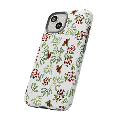 Red Green Watercolor Chriatmas Phone Case