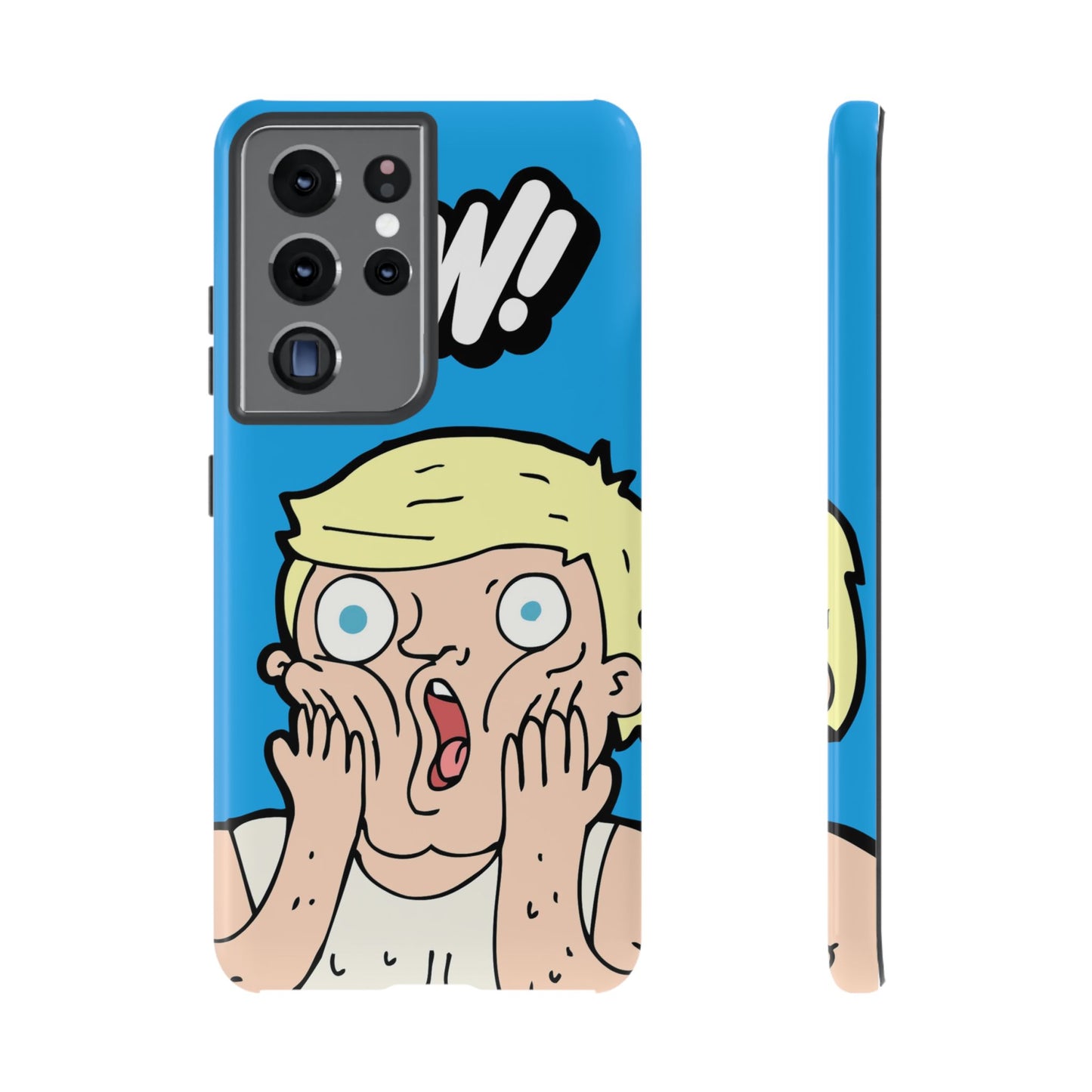 Blue Illustrated Shocked Man Phone Case