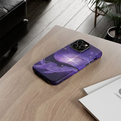 Purple Whale in Outer Space Phone Case