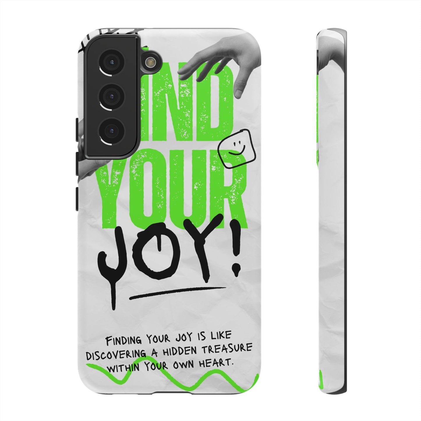 White Green Grunge Find Your Joy Phone Case
