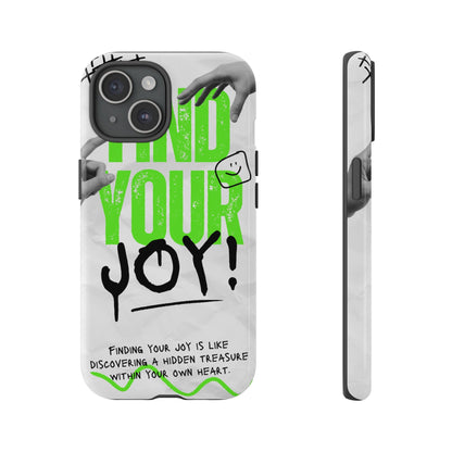 White Green Grunge Find Your Joy Phone Case
