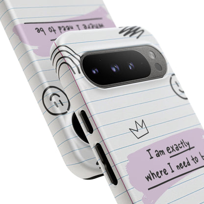 Self Affirmation Doodle Paper Phone Case