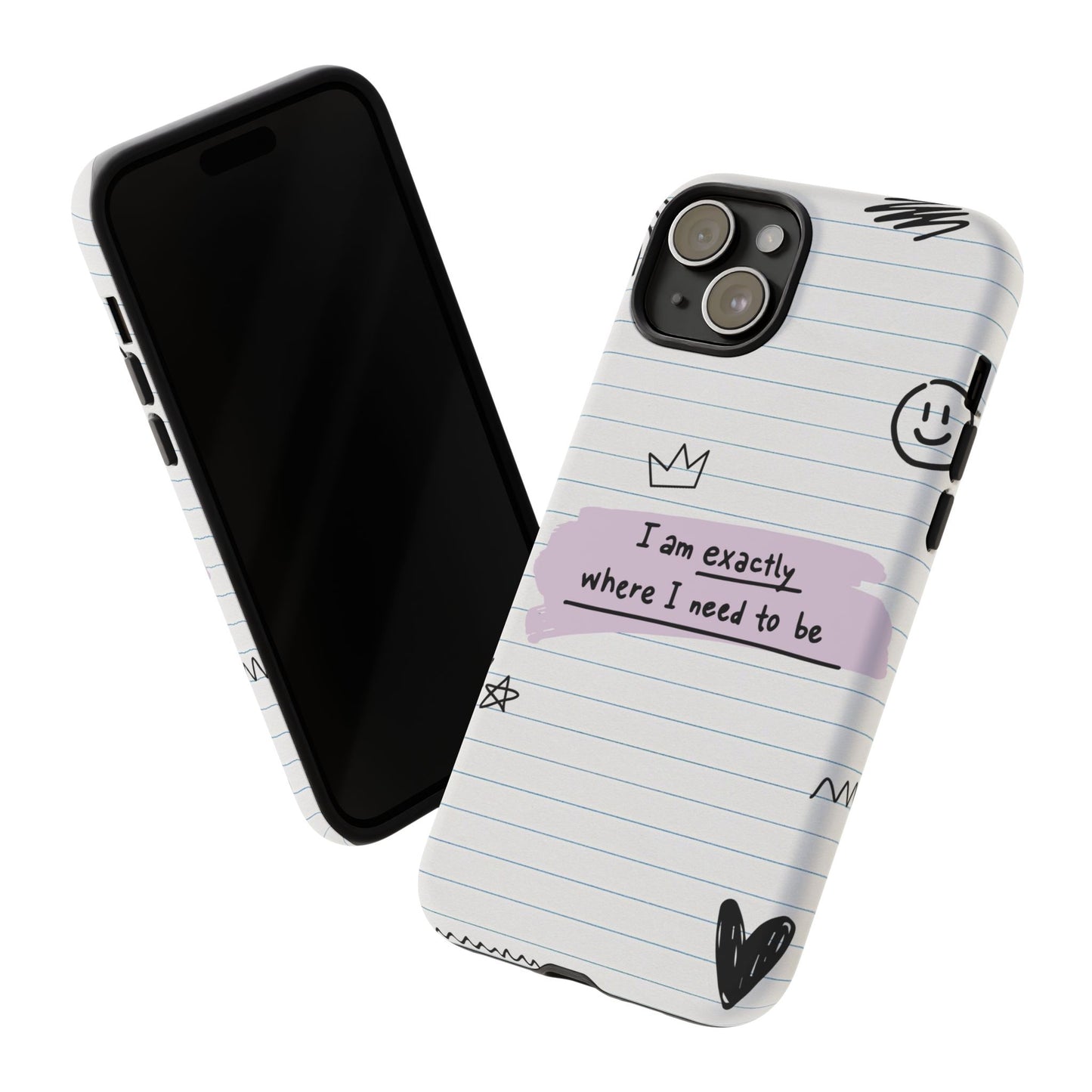 Self Affirmation Doodle Paper Phone Case