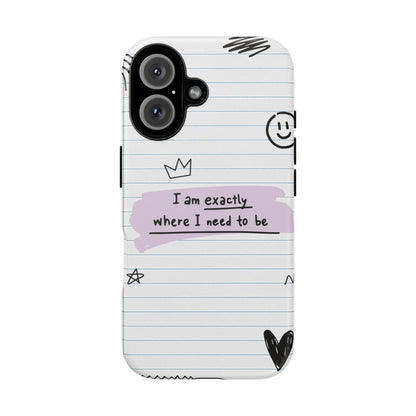 Self Affirmation Doodle Paper Phone Case