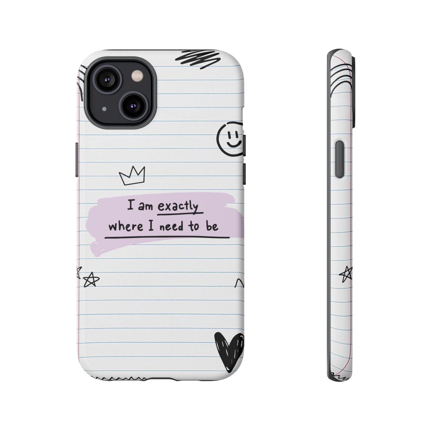 Self Affirmation Doodle Paper Phone Case