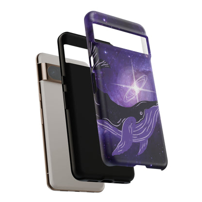 Purple Whale in Outer Space Phone Case