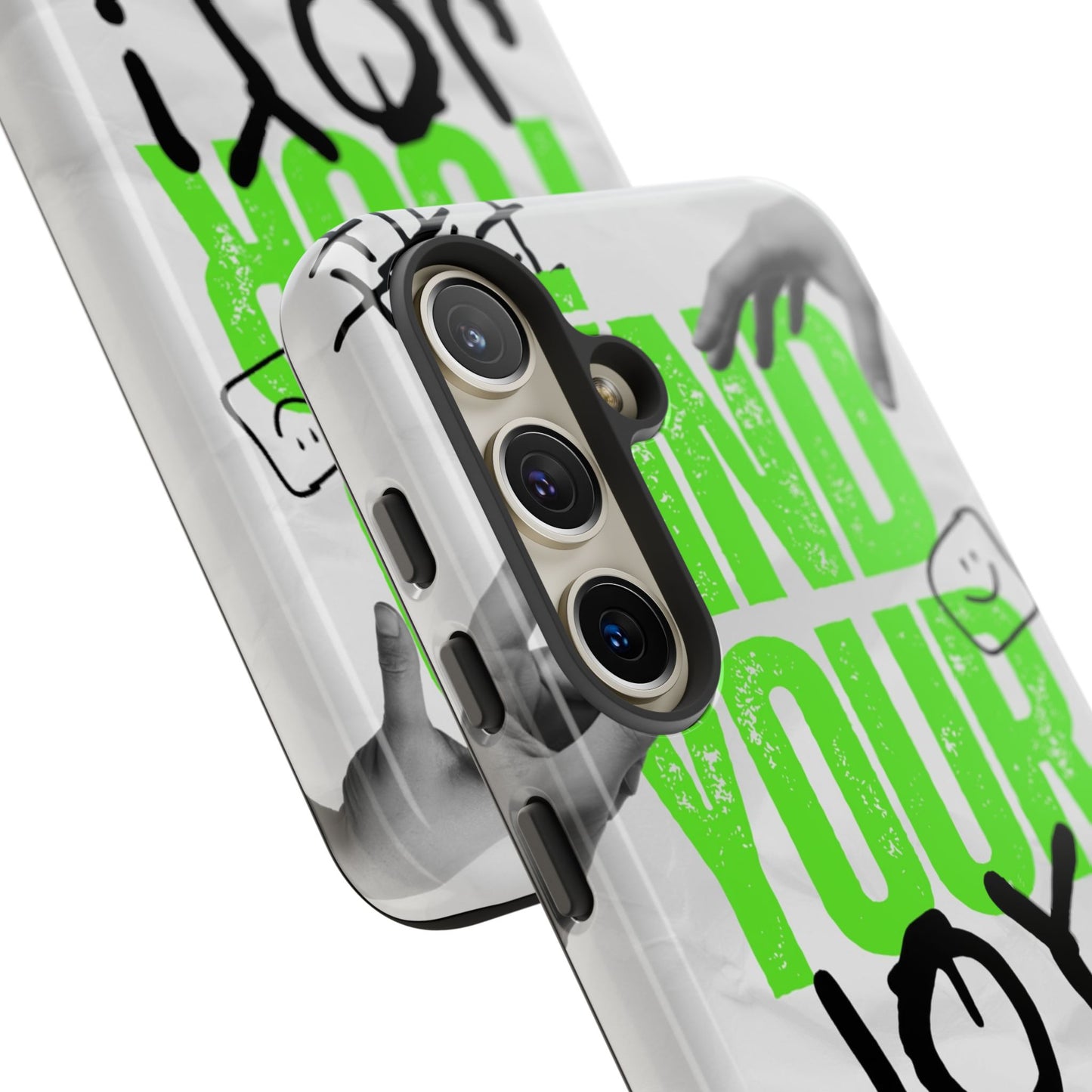 White Green Grunge Find Your Joy Phone Case