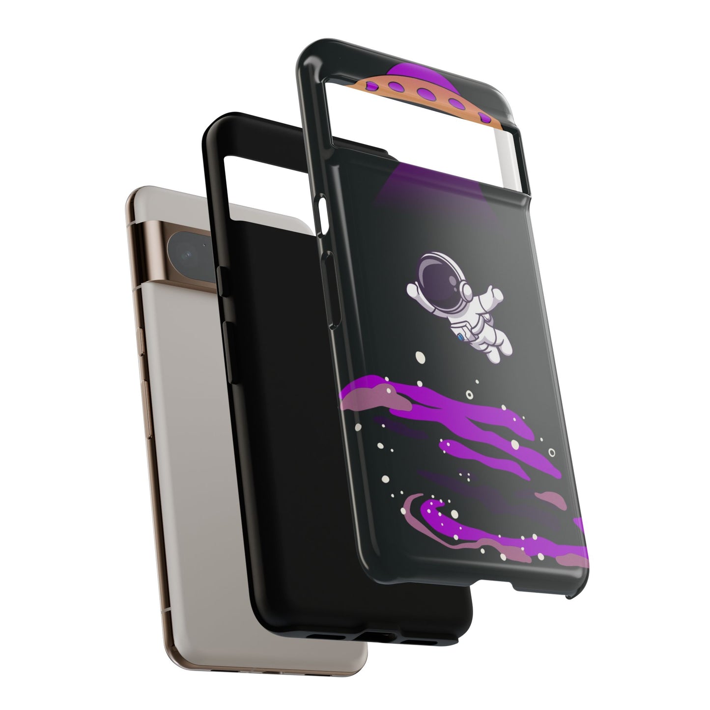 Black and Purple Minimalist Modern Space Phone Case