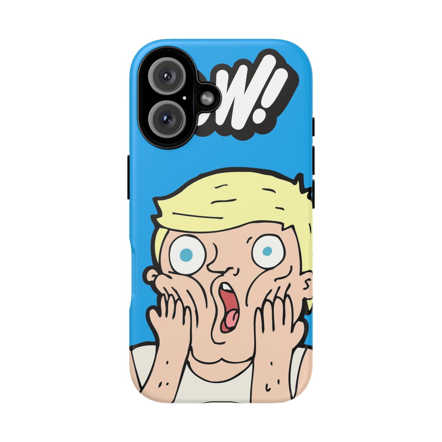 Blue Illustrated Shocked Man Phone Case
