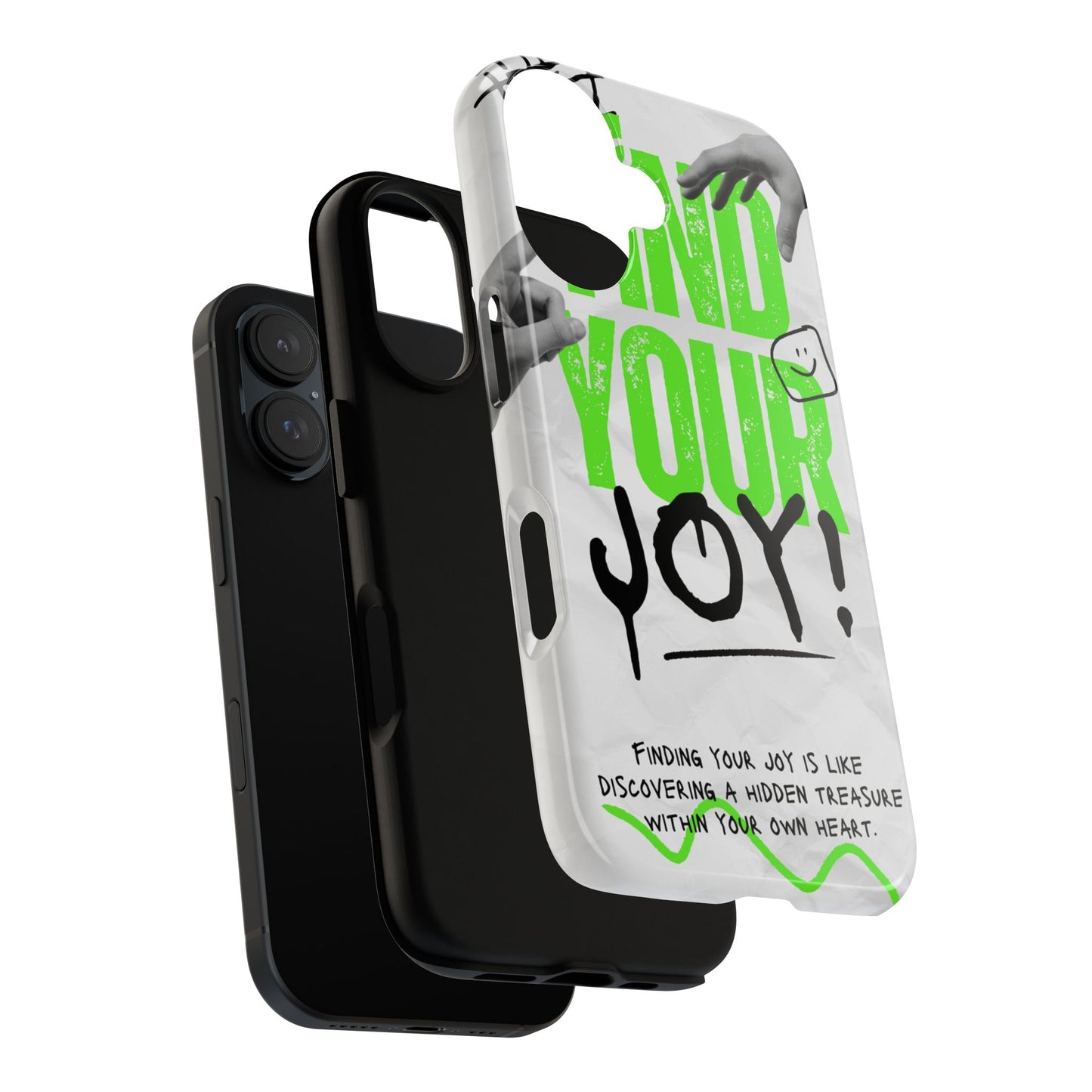 White Green Grunge Find Your Joy Phone Case