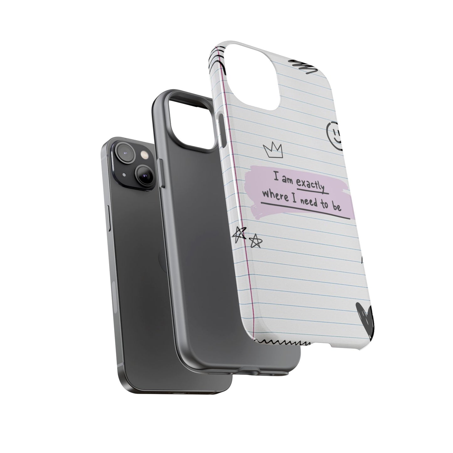 Self Affirmation Doodle Paper Phone Case