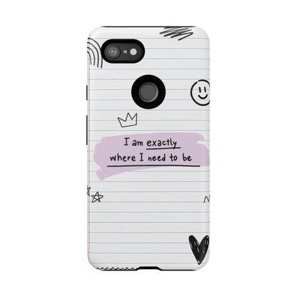 Self Affirmation Doodle Paper Phone Case