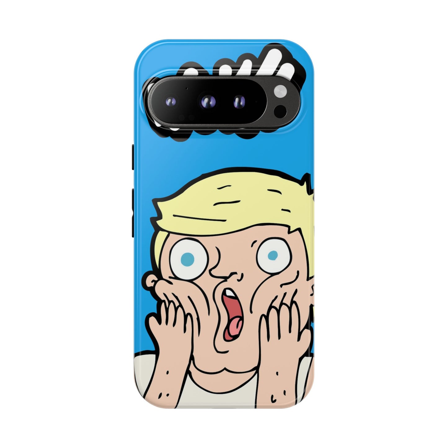 Blue Illustrated Shocked Man Phone Case