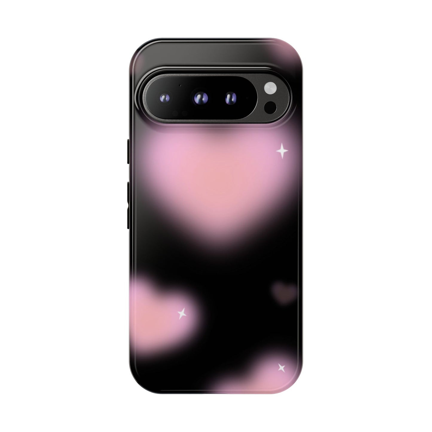 Black and Pink Blurry Heart Phone Case