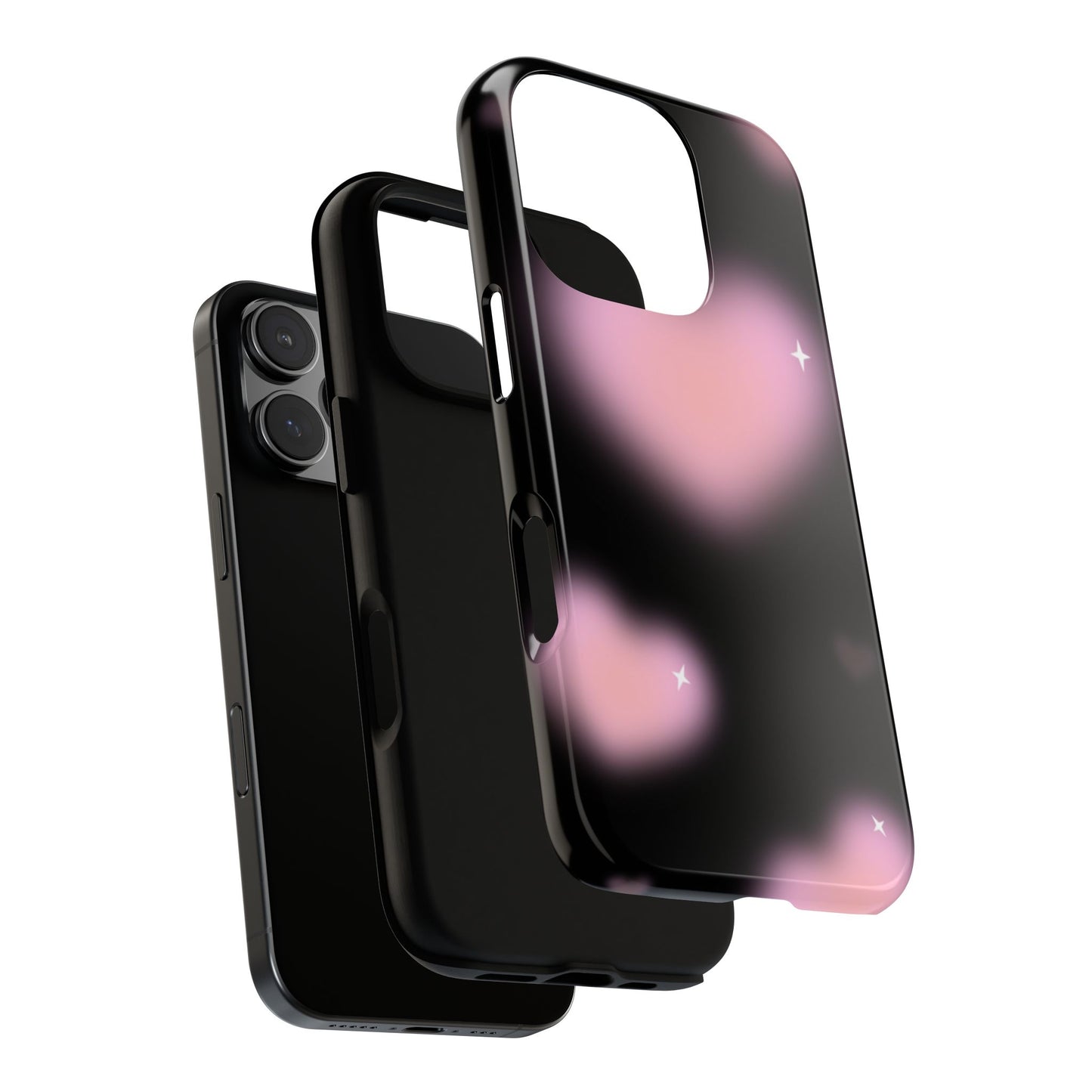Black and Pink Blurry Heart Phone Case