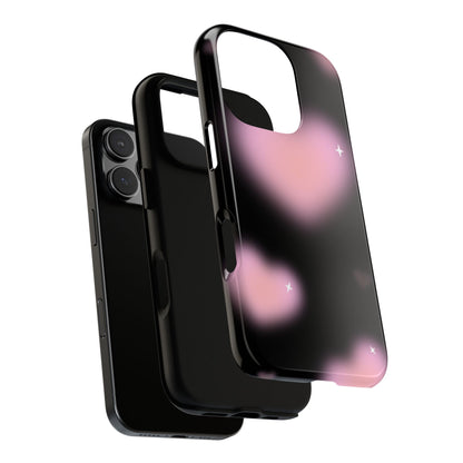 Black and Pink Blurry Heart Phone Case