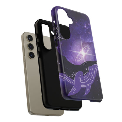Purple Whale in Outer Space Phone Case