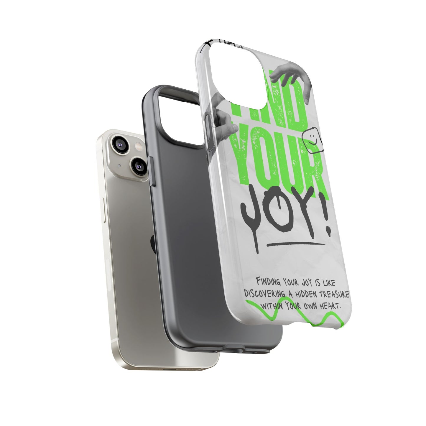 White Green Grunge Find Your Joy Phone Case