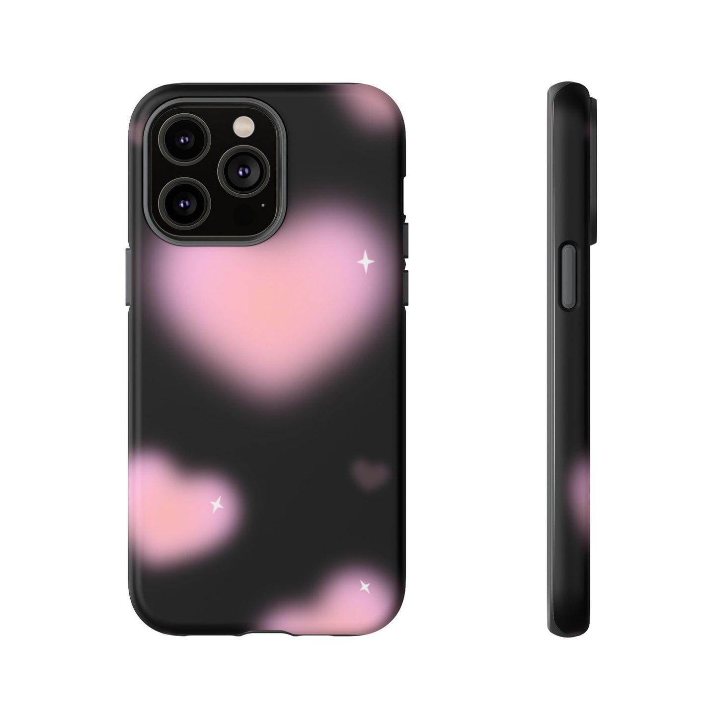 Black and Pink Blurry Heart Phone Case