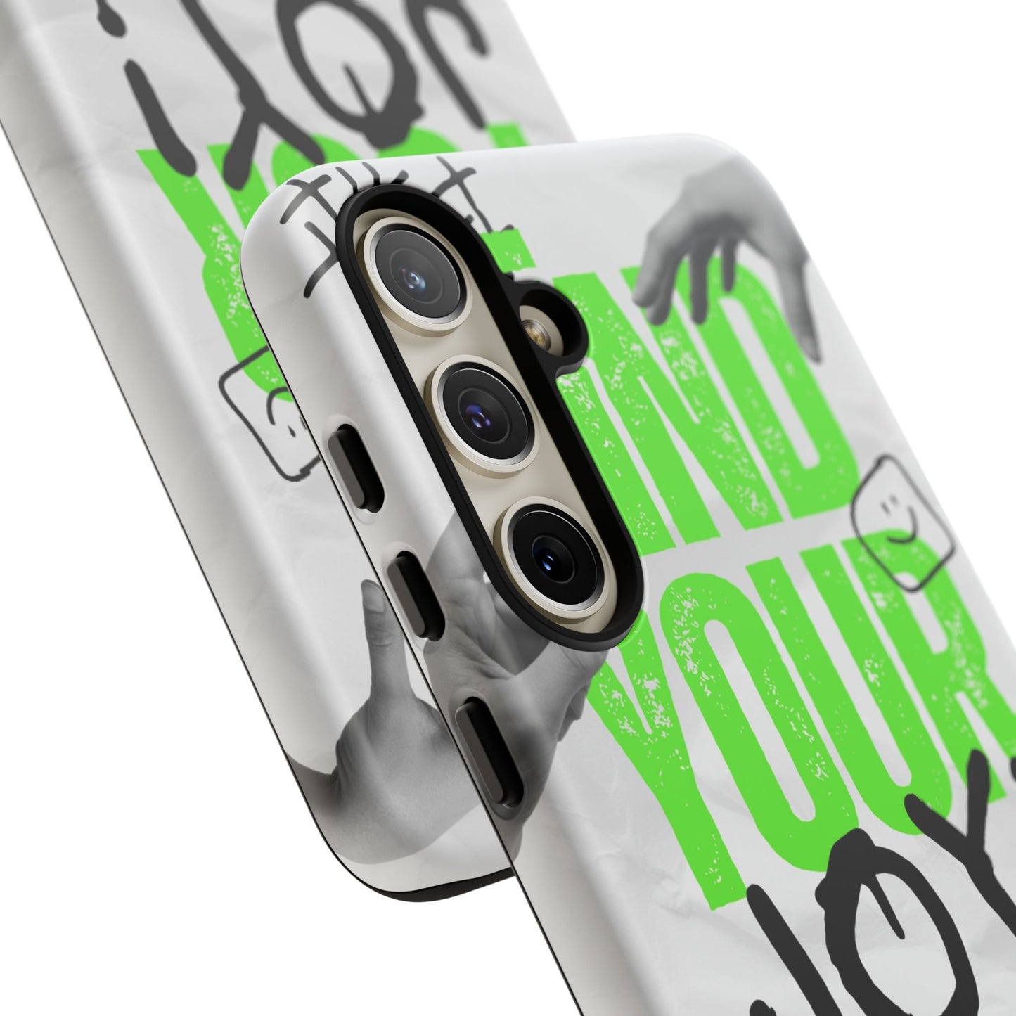 White Green Grunge Find Your Joy Phone Case