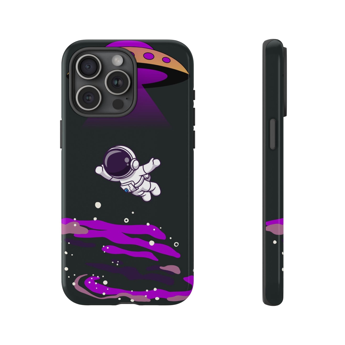 Black and Purple Minimalist Modern Space Phone Case