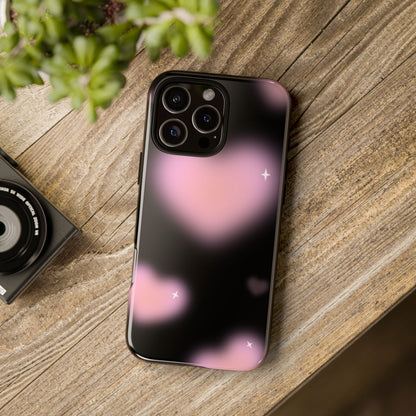 Black and Pink Blurry Heart Phone Case