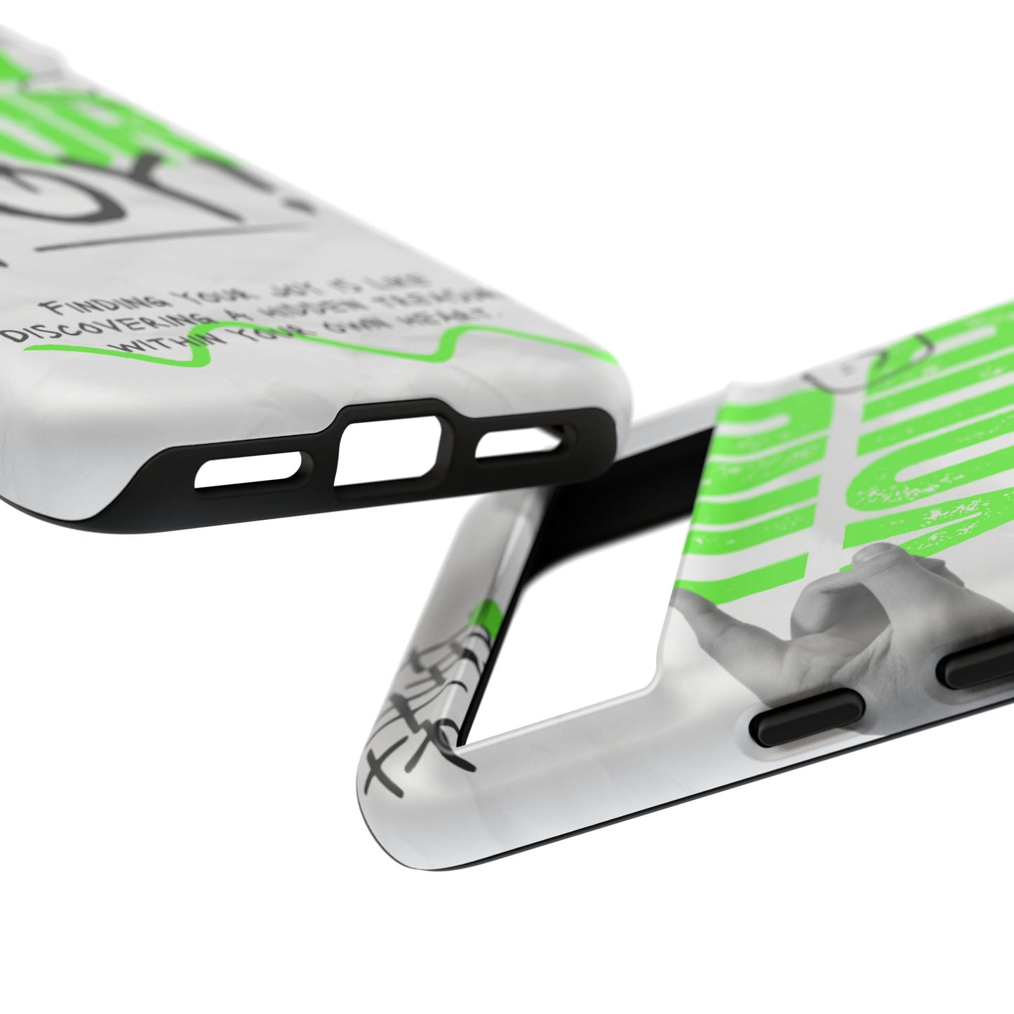 White Green Grunge Find Your Joy Phone Case