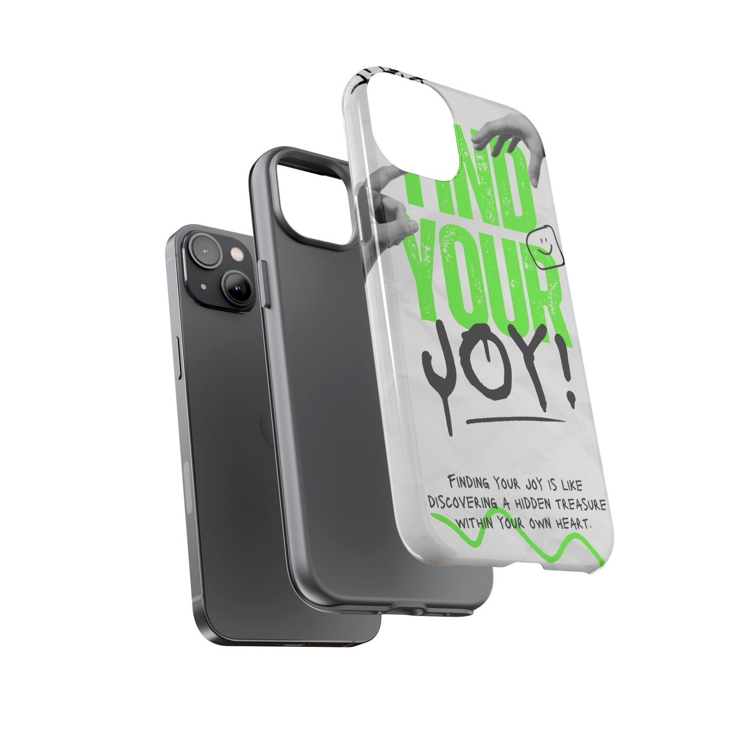 White Green Grunge Find Your Joy Phone Case