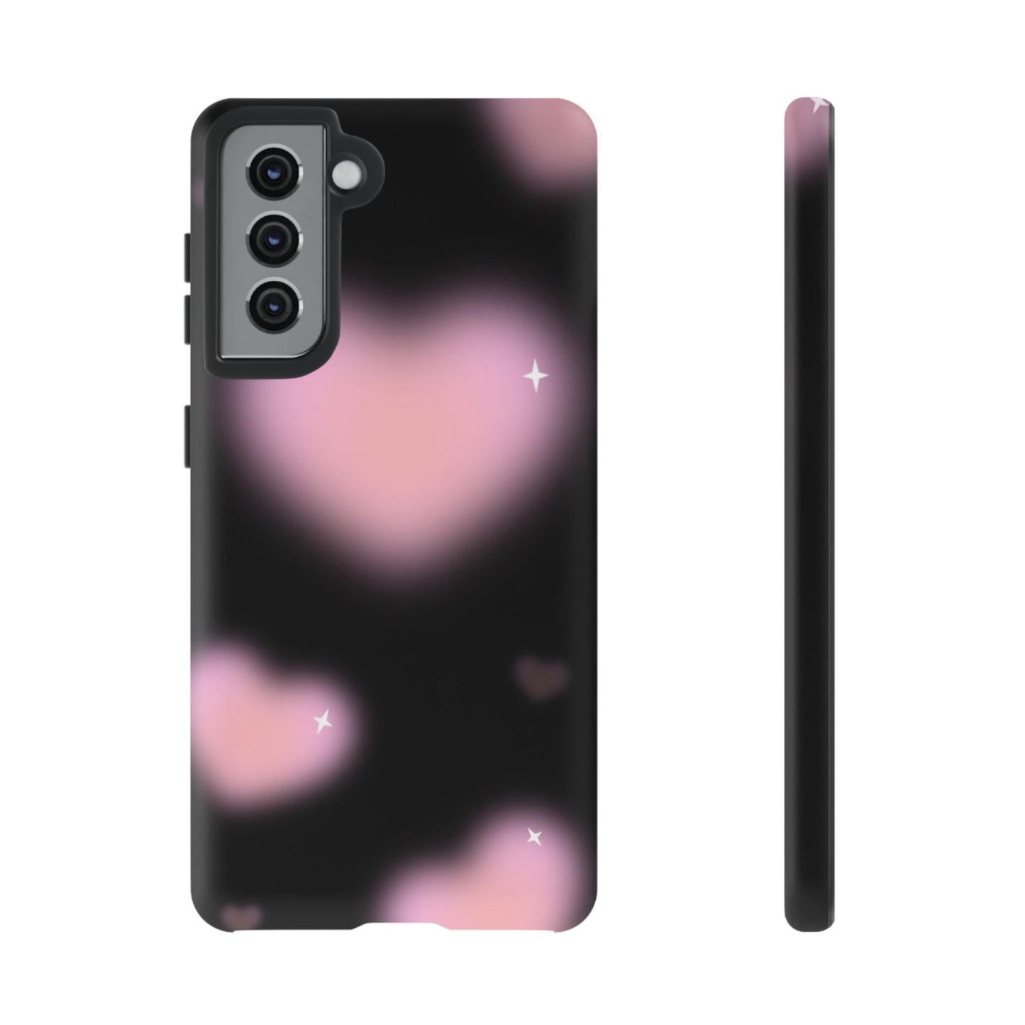 Black and Pink Blurry Heart Phone Case