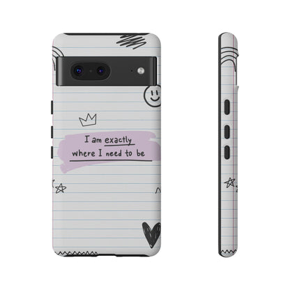 Self Affirmation Doodle Paper Phone Case
