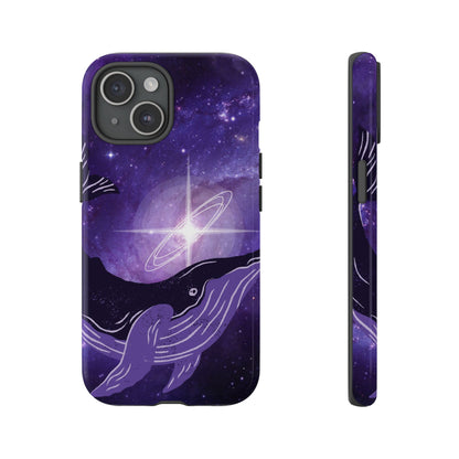 Purple Whale in Outer Space Phone Case
