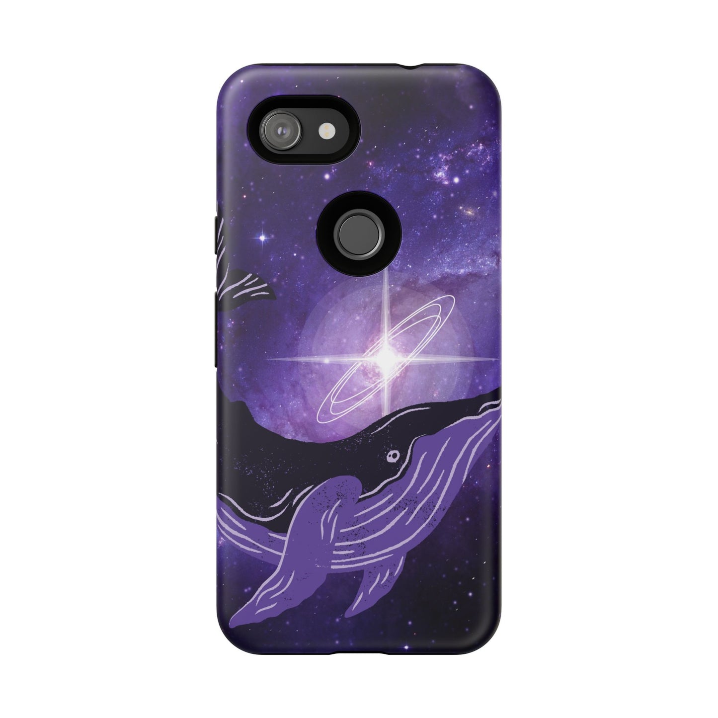Purple Whale in Outer Space Phone Case