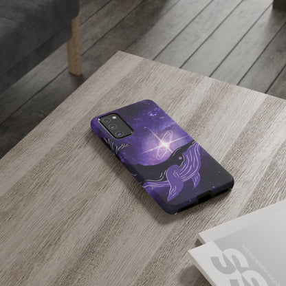 Purple Whale in Outer Space Phone Case