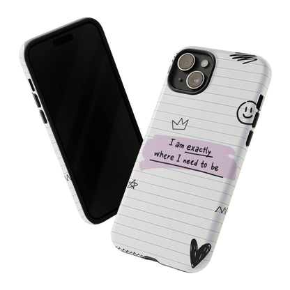Self Affirmation Doodle Paper Phone Case