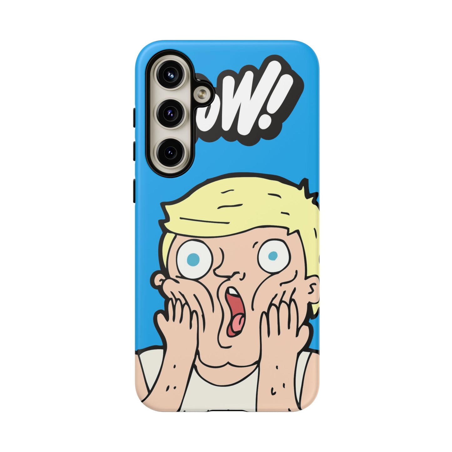 Blue Illustrated Shocked Man Phone Case