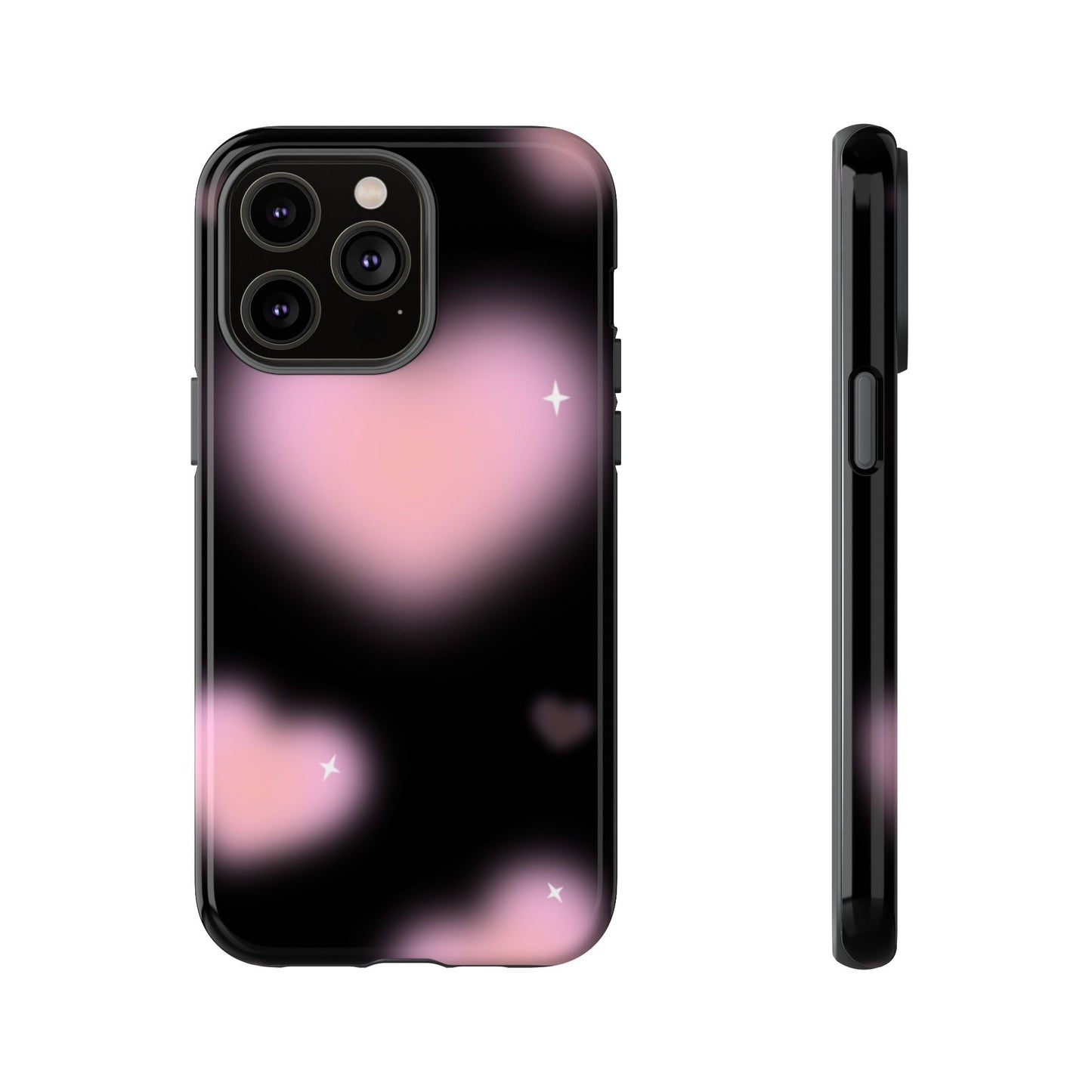 Black and Pink Blurry Heart Phone Case