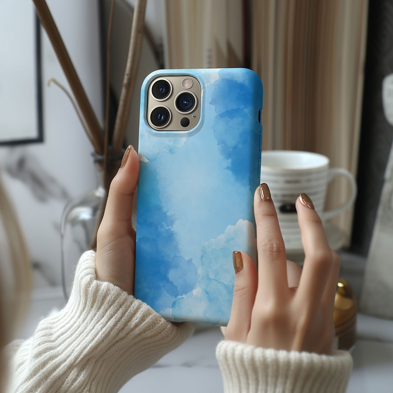 Abstract Blue Watercolor Magsafe iPhone Case - Techy Treasures -  