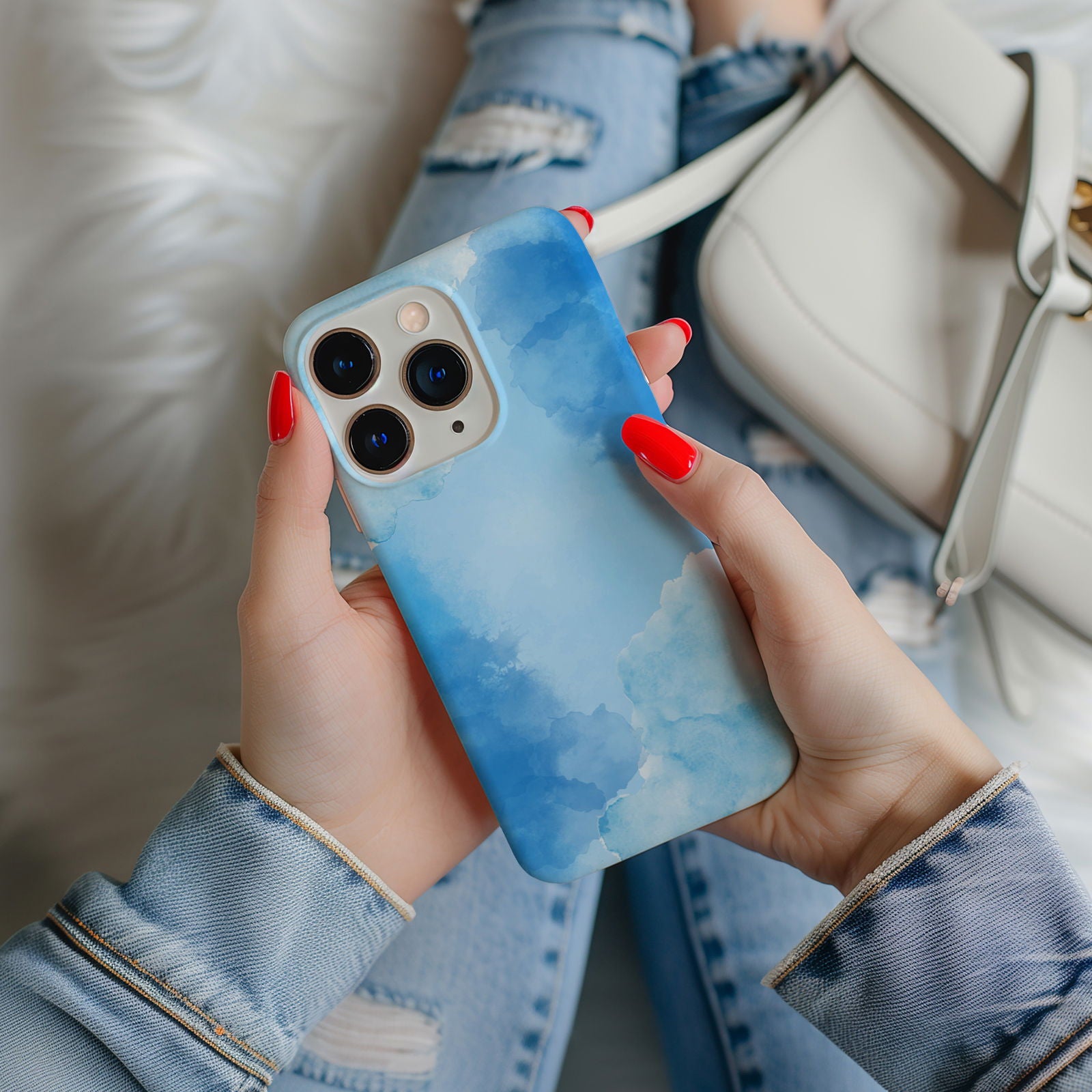 Abstract Blue Watercolor Magsafe iPhone Case - Techy Treasures -  