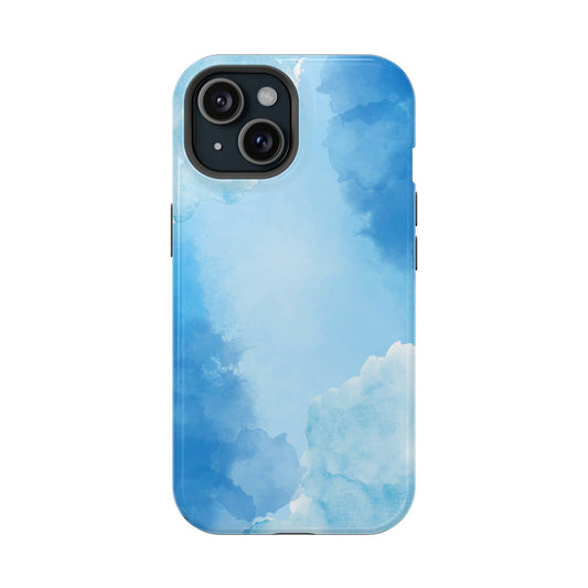 Abstract Blue Watercolor Magsafe iPhone Case - Techy Treasures - Mobile Phone Cases 
