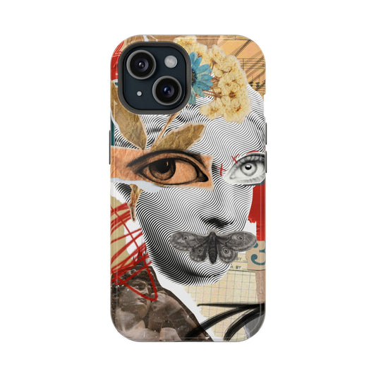 Abstract Collage Face Magsafe iPhone Case - Techy Treasures - Mobile Phone Cases 