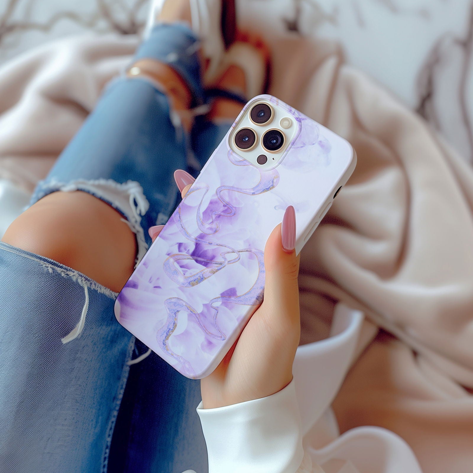 Abstract Purple Fluid Magsafe iPhone Case - Techy Treasures -  