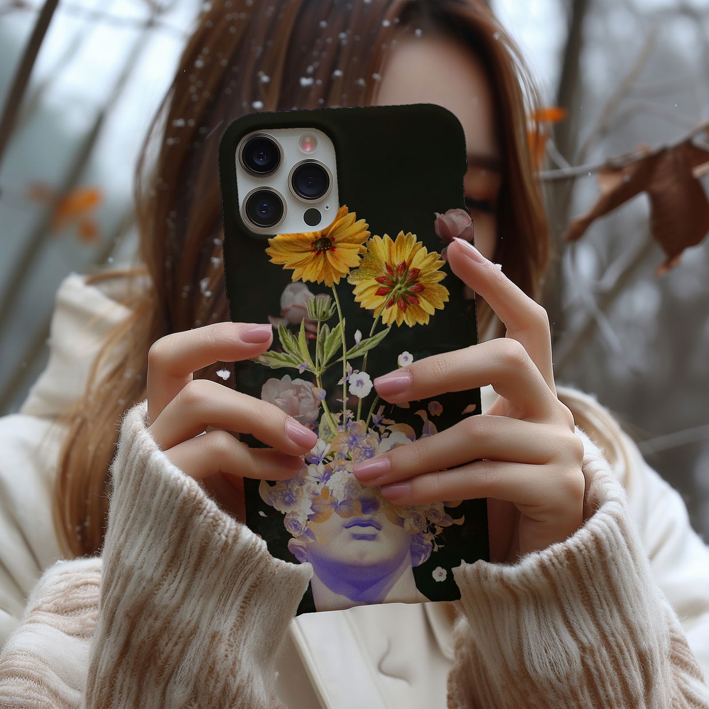 Aesthetic Floral Sculpture Magsafe iPhone Case - Techy Treasures - Mobile Phone Cases 