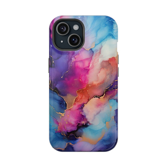 Alcohol Ink Painting Of An Abstract Nebula - Techy Treasures - Mobile Phone Cases 